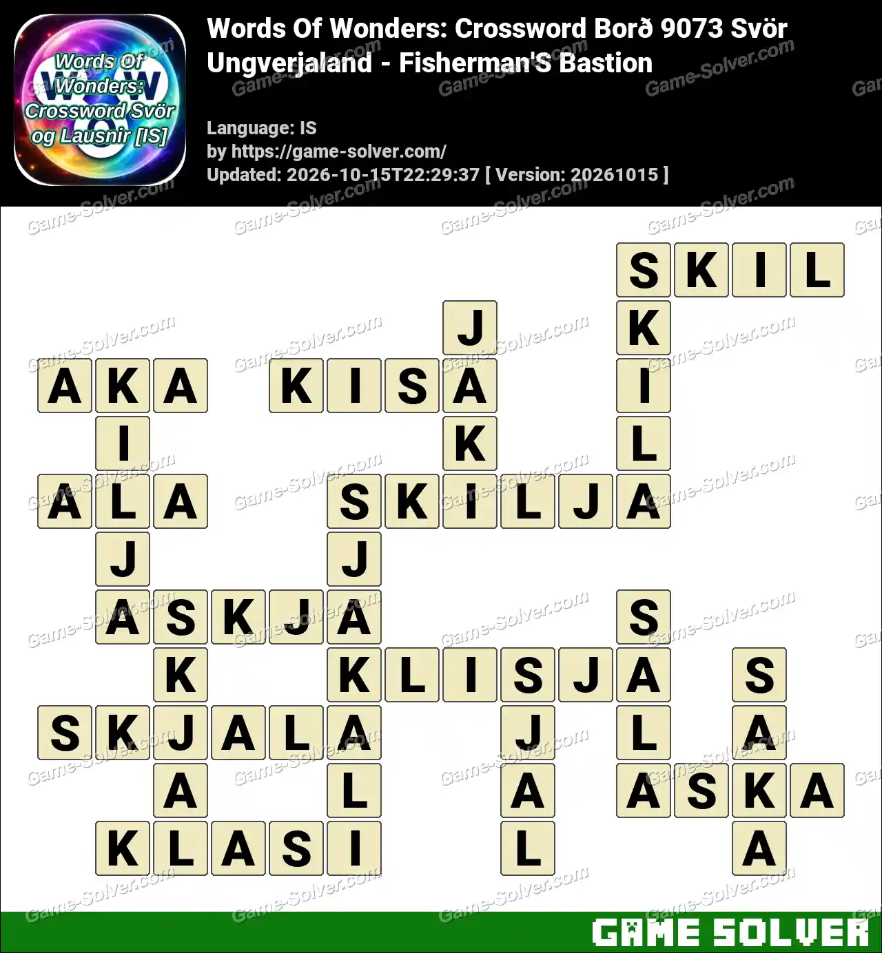 Words Of Wonders: Crossword Borð 9073 Svör – Ungverjaland – Fisherman’S Bastion